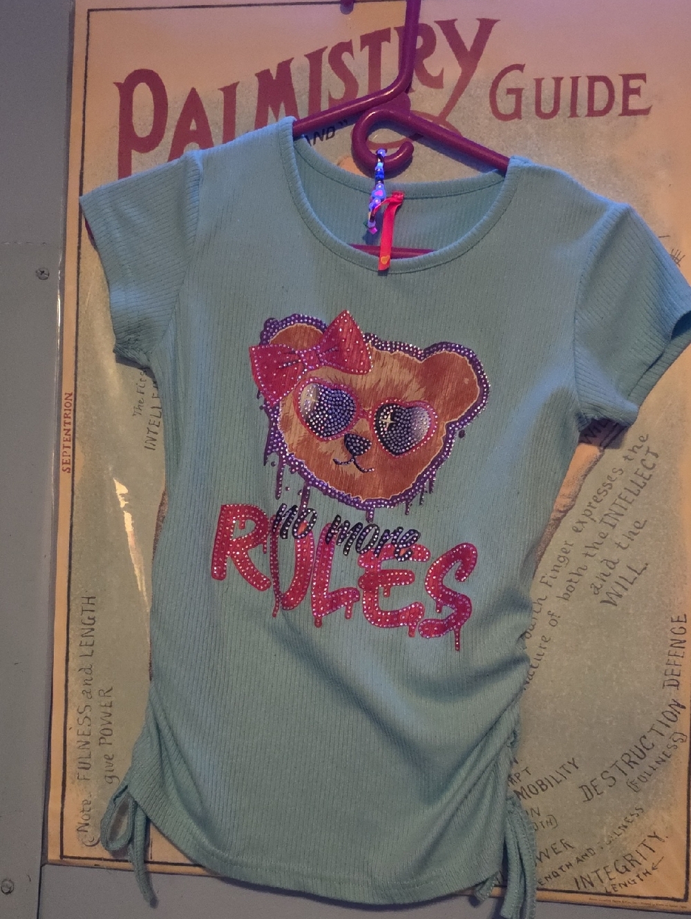 Girls' Light Blue Graphic Tee - No More Rules
